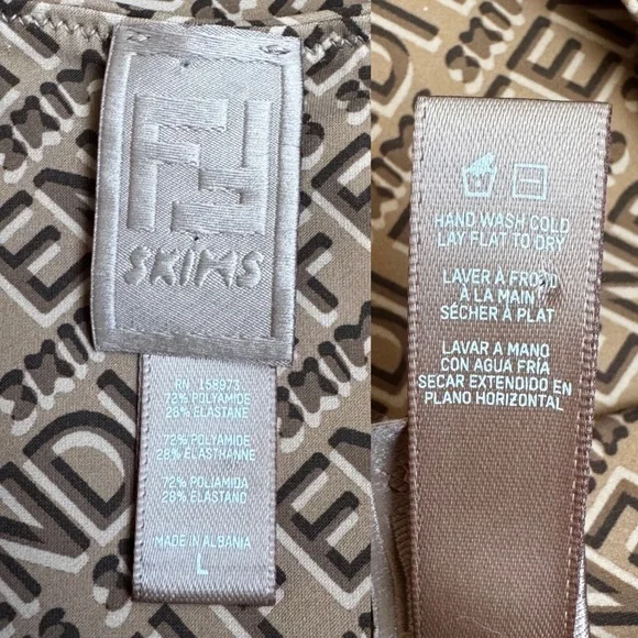 Fendi x SKIMS High Neck Bodysuit in California Tan Large - Picture 12 of 13